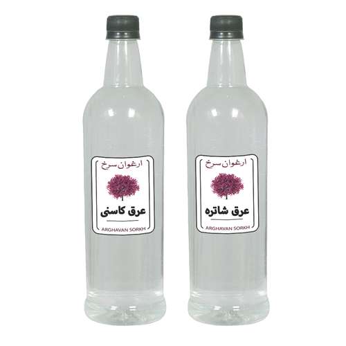 عرق کاسنی و شاتره ارغوان سرخ - 1 لیتر بسته 2 عددی