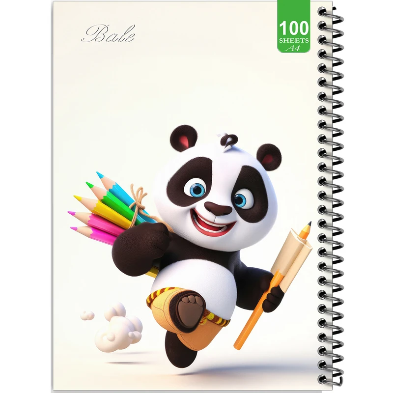 دفتر نقاشی 100 برگ بله طرح فانتزی پاندا کد A4-N278
