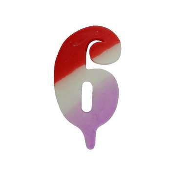 قیمت و خرید شمع تولد مدل عدد 6 انگلیسی کد 001