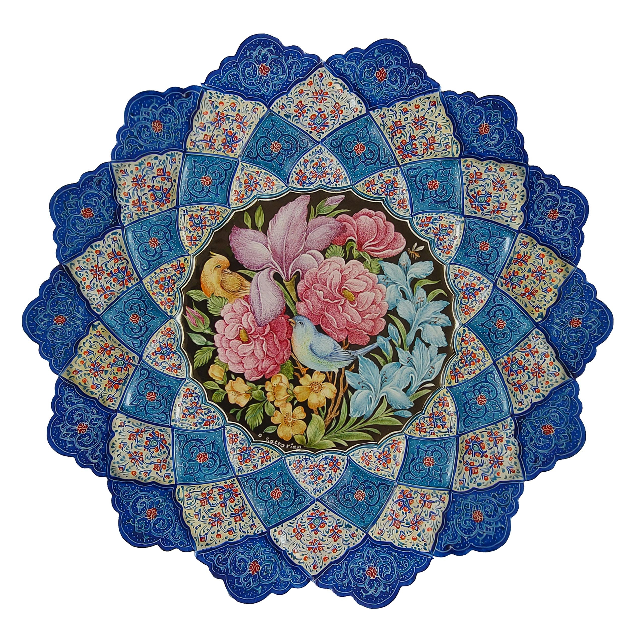 بشقاب میناکاری مسی کد 108