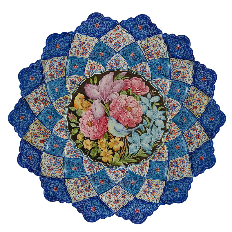 بشقاب میناکاری مسی کد 108