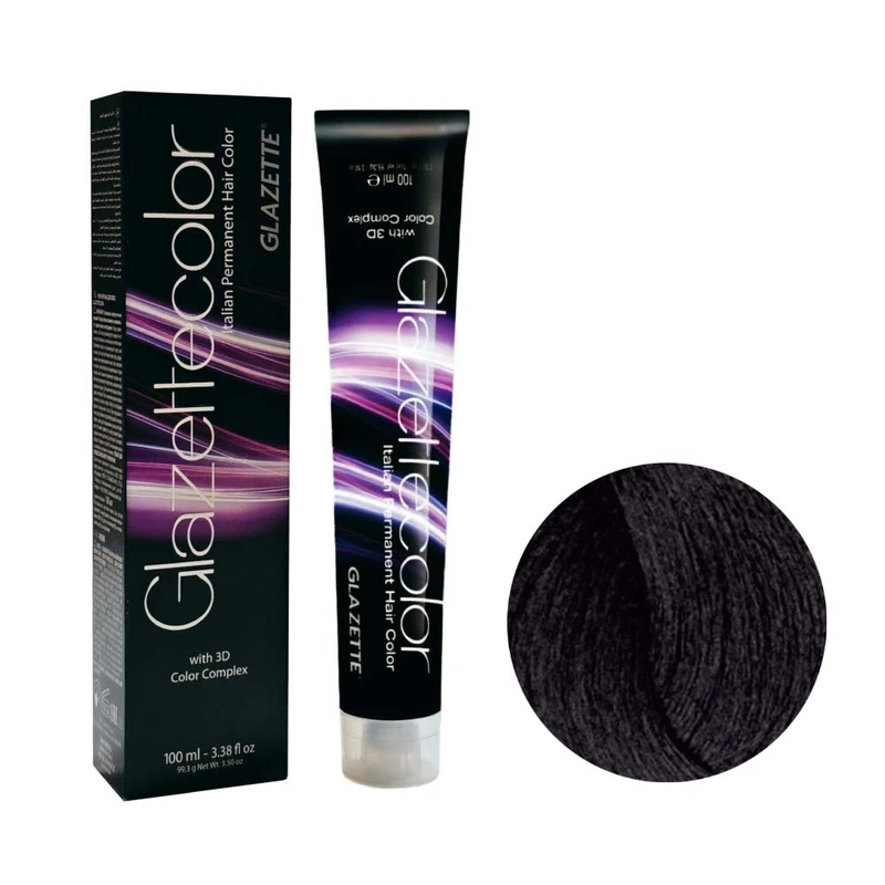 رنگ مو گلازت شماره 1N حجم 100 میلی لیتر رنگ مشکی