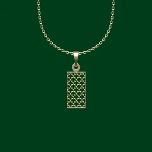 گردنبند طلا 18 عیار زنانه مدوپد مدل مستطیل کد FF2-1-1157