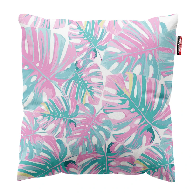 کوسن پاد آفرین مدل مینیمال طرح گل و برگ کد PK403493 سایز 40*40 سانتی متر