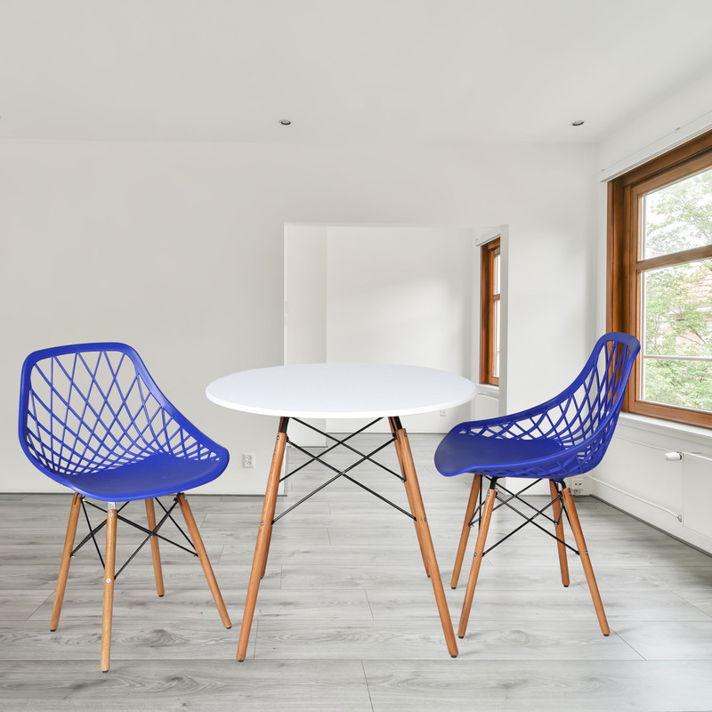 میز و صندلی ناهارخوری دو نفره مدل الماس فایبرگلاس پایه ایفلی GS