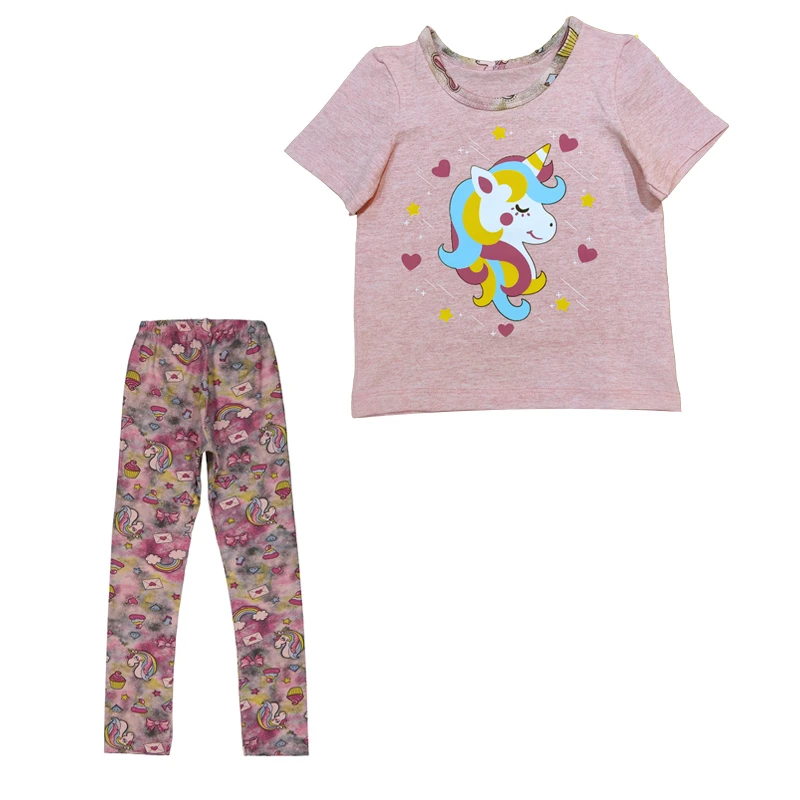 ست تی‌شرت آستین کوتاه و شلوار راحتی دخترانه مدل TS1