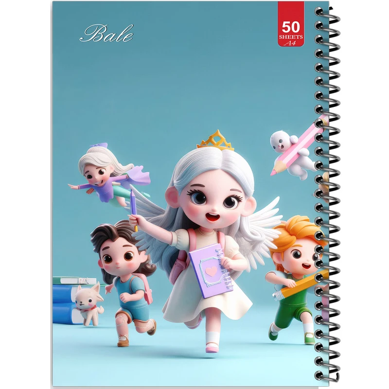 دفتر نقاشی 50 برگ انتشارات بله طرح دخترانه کد A4-L447