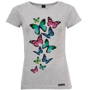 تی شرت آستین کوتاه زنانه 27 مدل Butterfly Color کد MH906