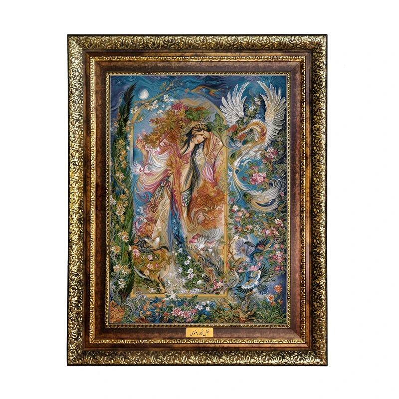 تابلو فرش ماشینی نقش نگار رضوی طرح مینیاتور کد 1492H