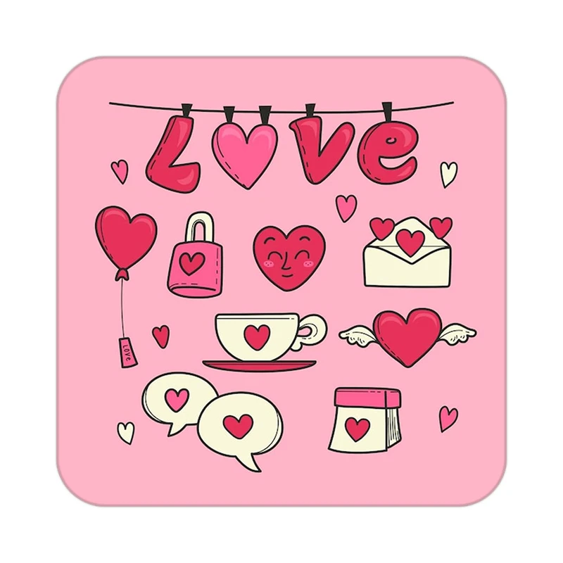 زیر لیوانی کاکتی طرح عاشقانه مدل mp39005