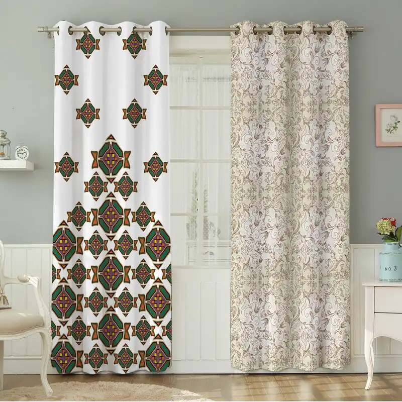 پرده نیروانا طرح سنتی مدل هازان کد 4019 سایز 140×280 سانتی متر