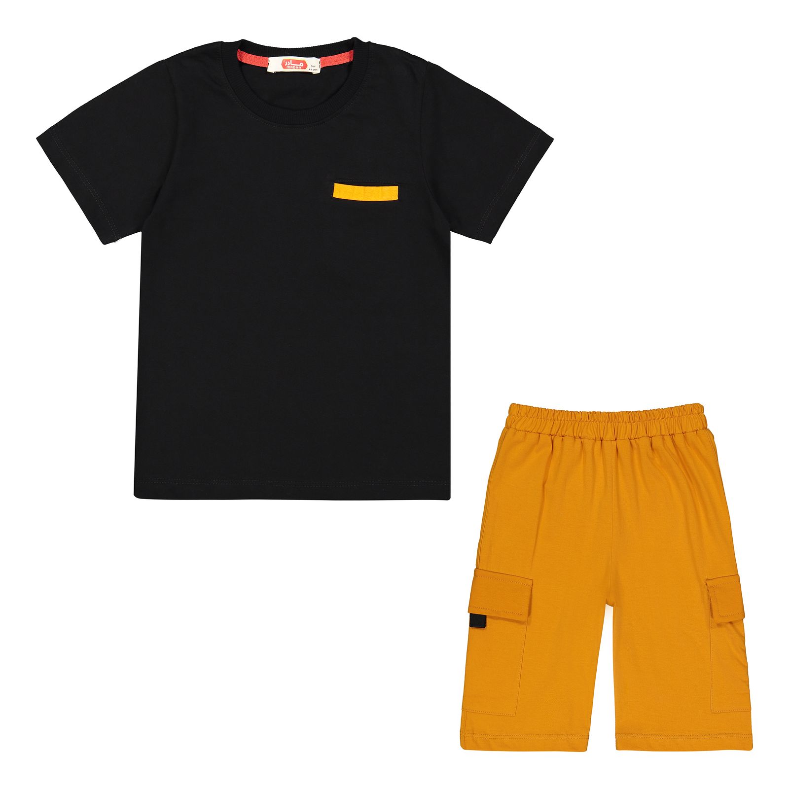 ست تی شرت و شلوارک پسرانه مادر مدل Neon - - 2