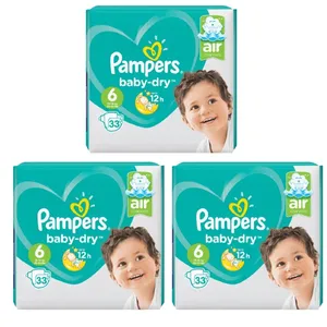 پوشک پمپرز  مدل baby dry سایز 6 بسته 33 عددی مجموعه 3 عددی
