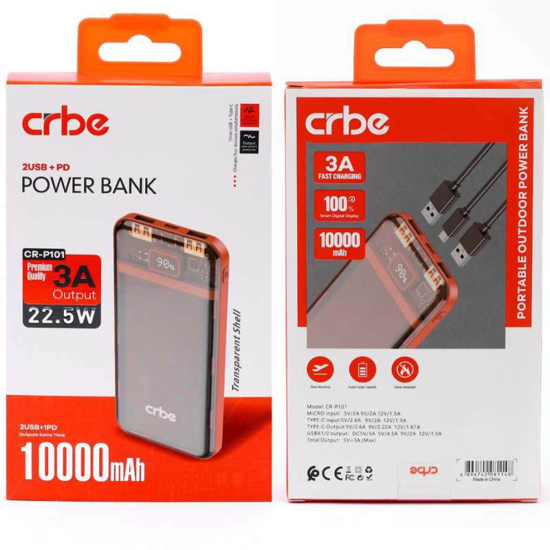 پاوربانک کربی مدل CR_P1O1 ظرفیت 10000 میلی آمپر ساعت