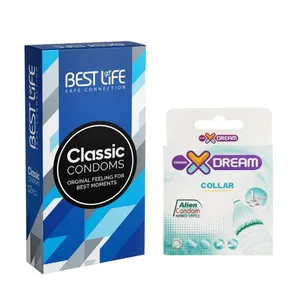 کاندوم بست لایف مدل Classic بسته 12 عددی به همراه کاندوم ایکس دریم مدل Collar