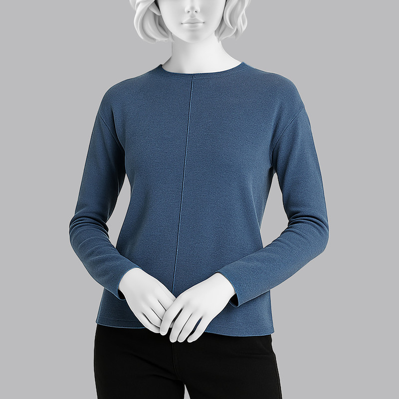 بلوز آستین بلند زنانه سرژه مدل 203529 رنگ آبی