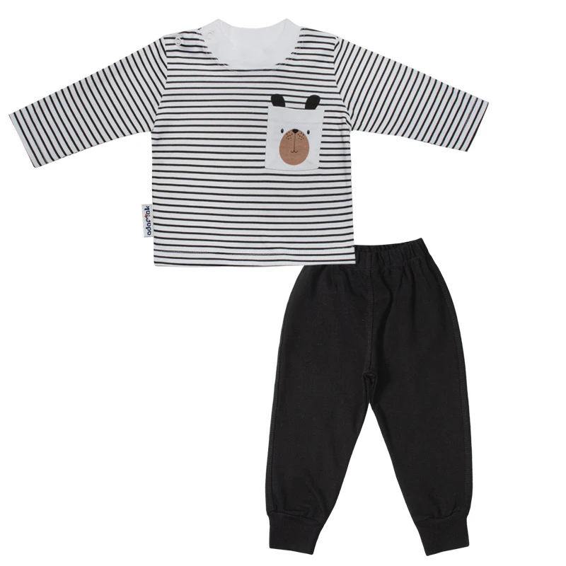 ست تی شرت آستین بلند و شلوار راحتی نوزادی آدمک کد 110075