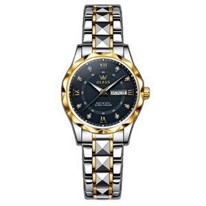 ساعت مچی عقربه‌ای کوارتز زنانه اُ لِوز مدل الماسی نگینی دی دیت کد 006