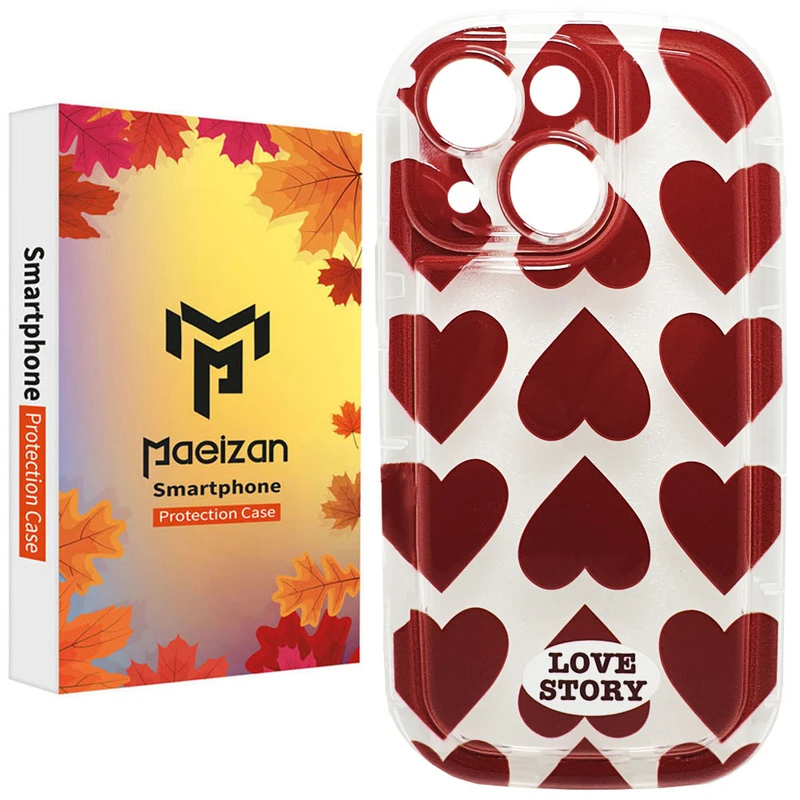 کاور پاییزان مدل قلب چری طرح لاکچری مناسب برای گوشی موبایل اپل IPhone 13 / 14