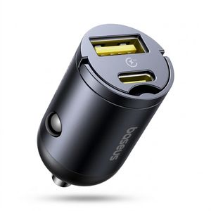 شارژر فندکی 30 وات دو پورت بیسوس مدل Tiny Star VCHXX-UC
