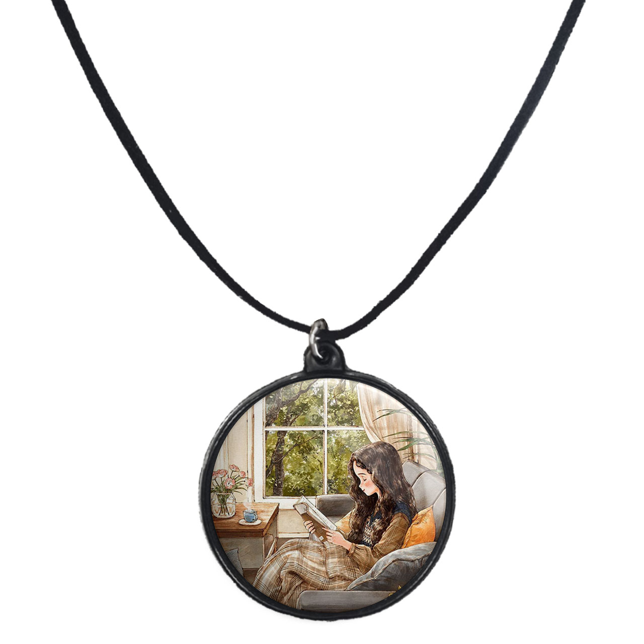 گردنبند پرمانه طرح دخترونه کد pmb.23455 مدل دو طرفه