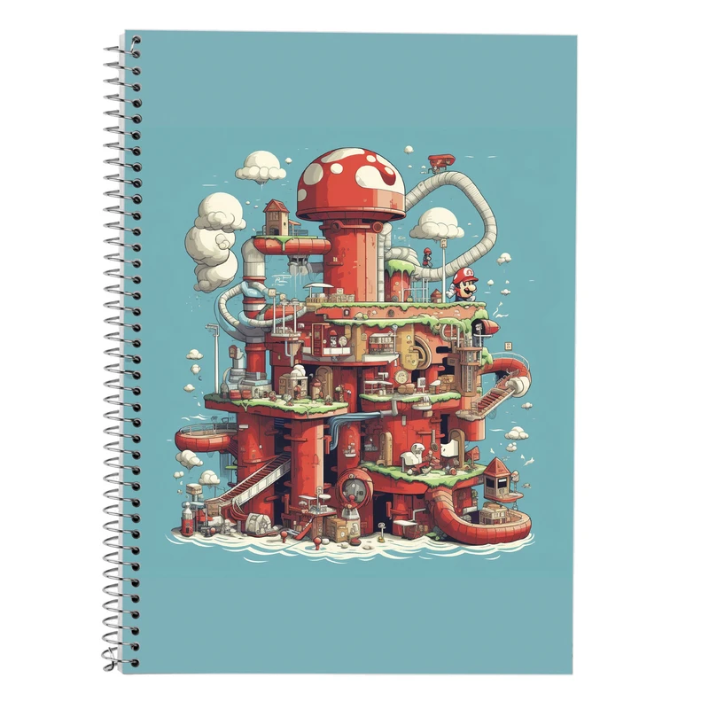 دفتر زبان 50 برگ مدوپد مدل سه خط طرح سوپرماریو super mario کد DF2935