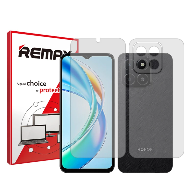 محافظ صفحه نمایش شفاف ریمکس مدل Resistant‌ مناسب برای گوشی موبایل آنر X5b Plus به همراه محافظ پشت گوشی