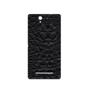MAHOOT Black-Crocodile-Leather Cover Sticker for Sony Xperia C3 Dual