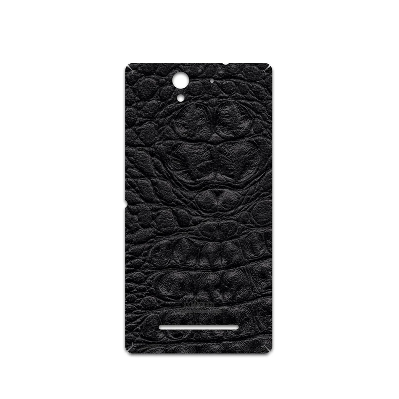 برچسب پوششی ماهوت مدل Black-Crocodile-Leather مناسب برای گوشی موبایل سونی Xperia C3 Dual