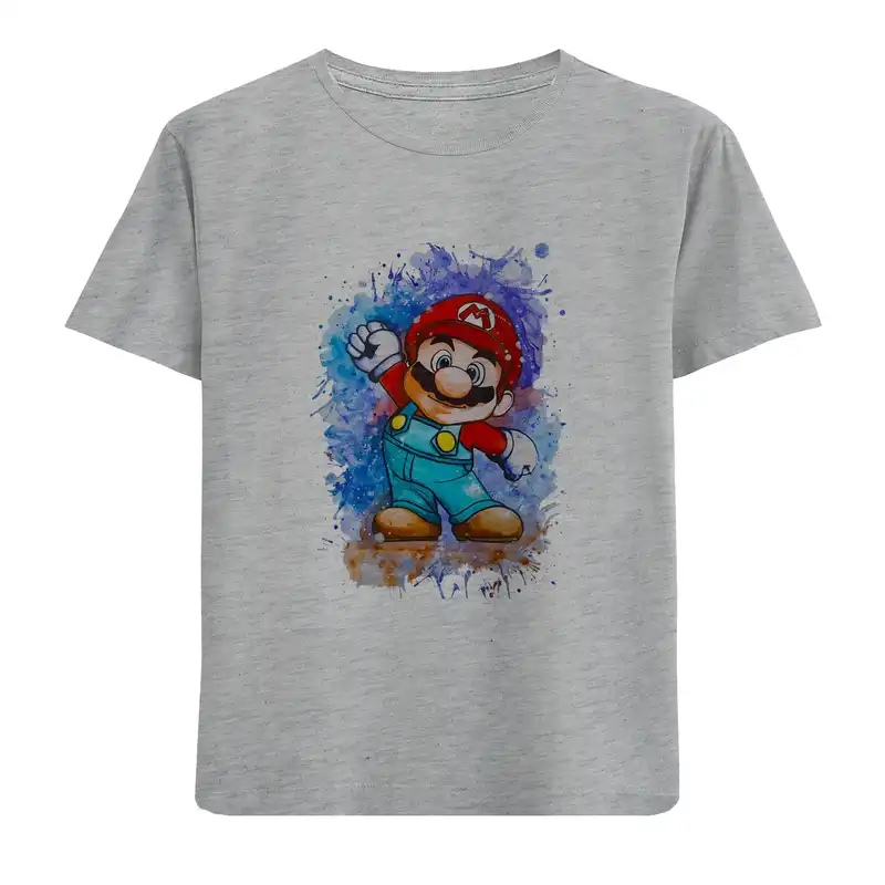 تی شرت آستین کوتاه بچگانه مدل قارچ خور D337