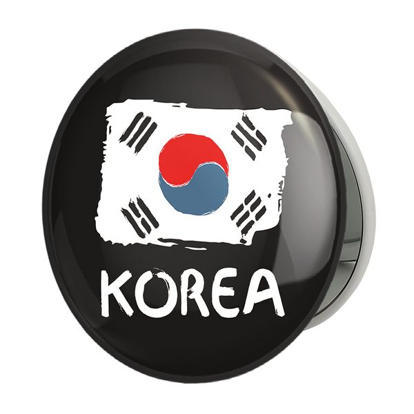 آینه جیبی خندالو طرح پرچم کره جنوبی مدل تاشو کد 20558 