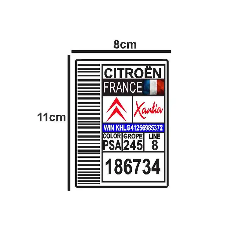 برچسب بدنه خودرو مدل 135AZ 07 مناسب برای زانتیا بسته دو عددی