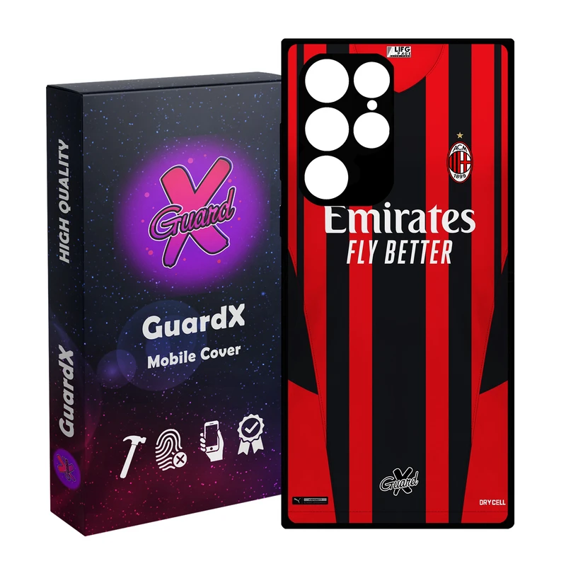 کاور گارد ایکس طرح AC Milan مدل Glass10399 مناسب برای گوشی موبایل سامسونگ Galaxy S23 Ultra