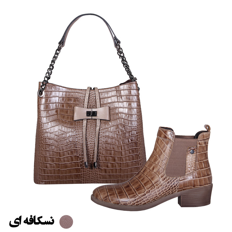 ست کیف و نیم بوت زنانه شهر چرم مدل KK834-KD41-22