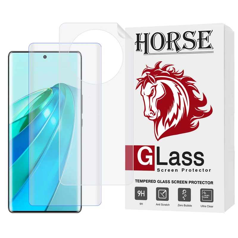 محافظ صفحه نمایش یووی هورس مدل UVNANOMTBH مناسب برای گوشی موبایل آنر X9a به همراه محافظ پشت گوشی