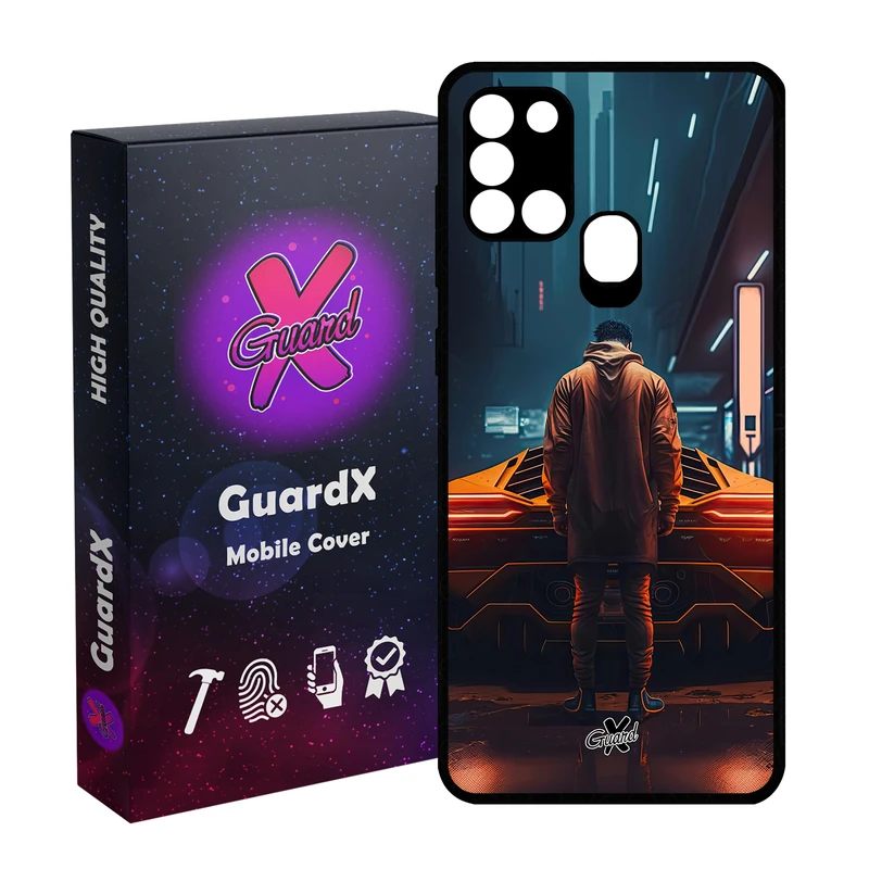 کاور گارد ایکس طرح لامبورگینی مدل Glass10601 مناسب برای گوشی موبایل سامسونگ Galaxy A21s