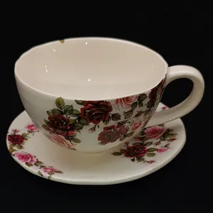ست فنجان و نعلبکی هیوا طرح گل سرخی کد 11274496