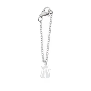 آویز ساعت نقره زنانه هایکا طرح گربه مدل n.ha-235