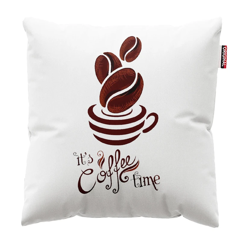کوسن پاد آفرین طرح  قهوه کافی کافه coffee کد 3941 سایز 40*40 سانتی متر