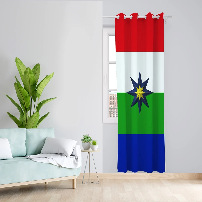 پرده طرح پرچم مدل مخمل پانچی کد 1904 z سایز 140x200 سانتی متر