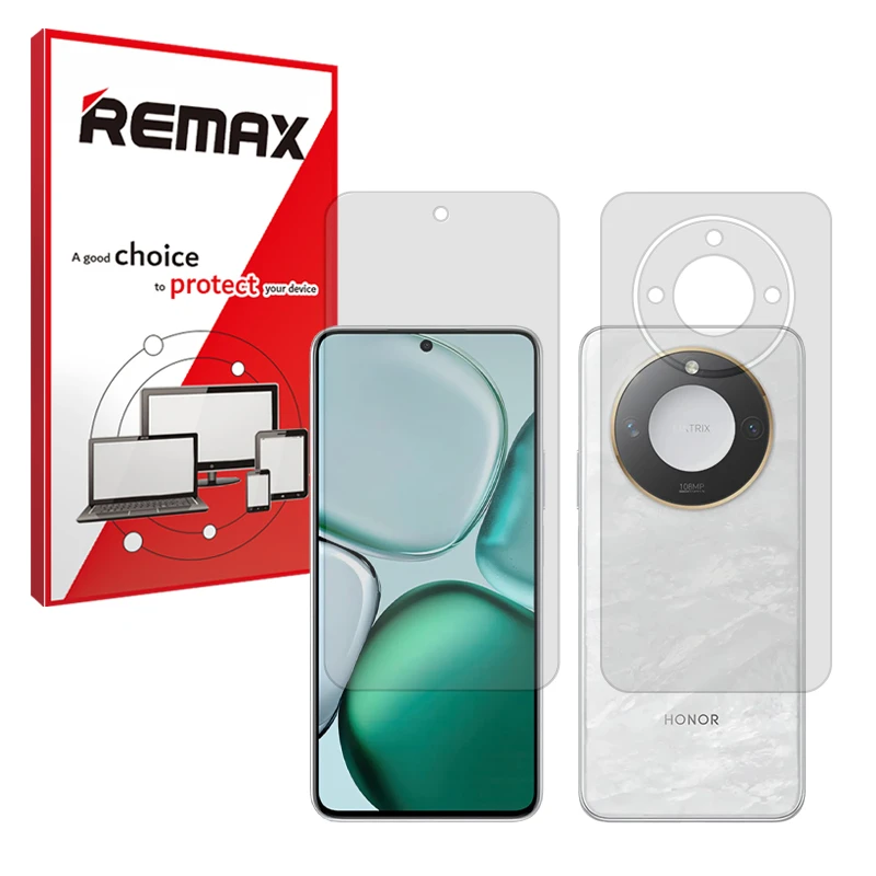 محافظ صفحه نمایش شفاف ریمکس مدل Resistant مناسب برای گوشی موبایل آنر X9c Smart به همراه محافظ پشت گوشی 