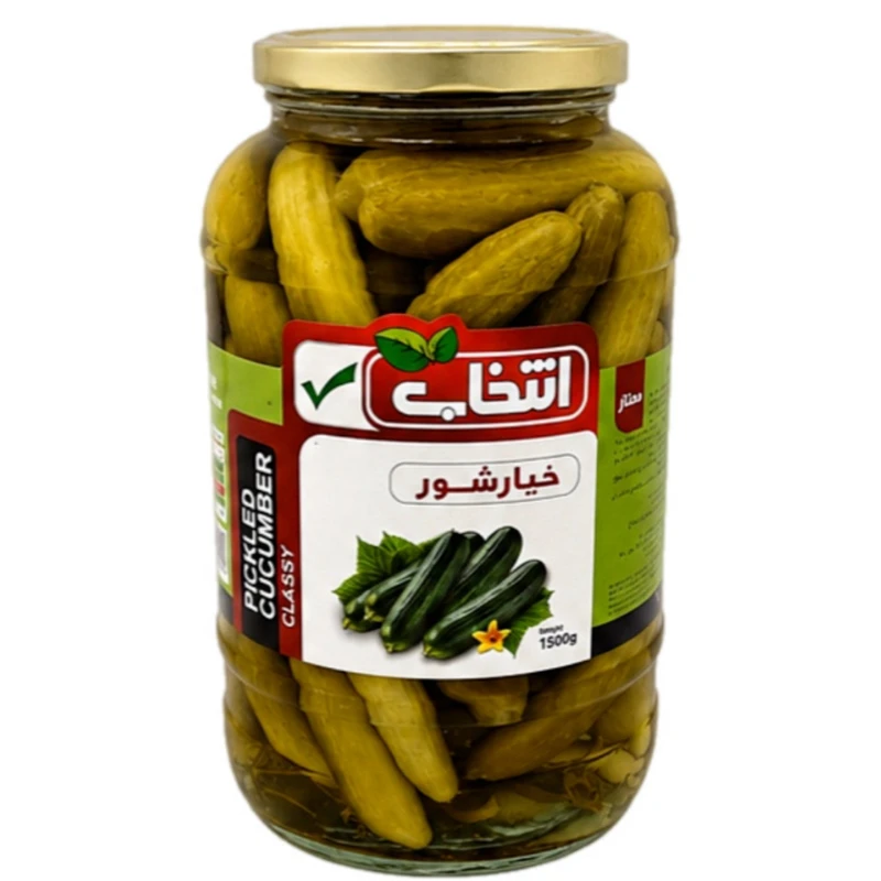 خیارشور سرکه‌ای، نمکی انتخاب - 1500 گرم