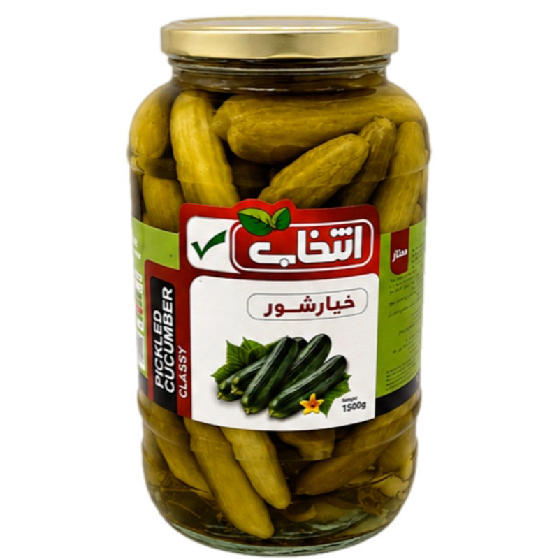 خیارشور سرکه‌ای، نمکی انتخاب - 1500 گرم
