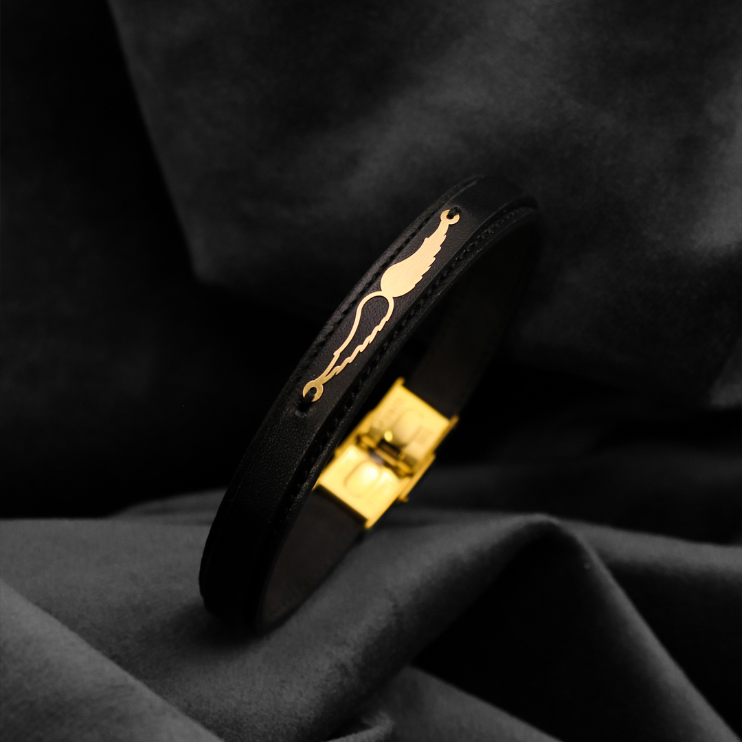 دستبند طلا 18 عیار مردانه مدل بال فرشته LBR 012