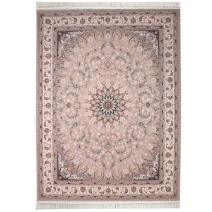فرش ماشینی صنایع عظیم زاده طرح اوا گل برجسته کد 9008 زمینه نقره ای