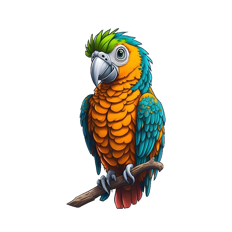 استیکر پارچه و لباس پاد آفرین مدل طوطی کد 38