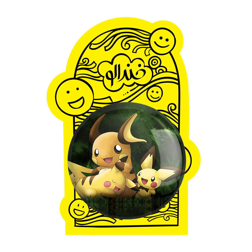 آینه جیبی خندالو طرح پیکاچو انیمه پوکمون مدل تاشو کد 17330