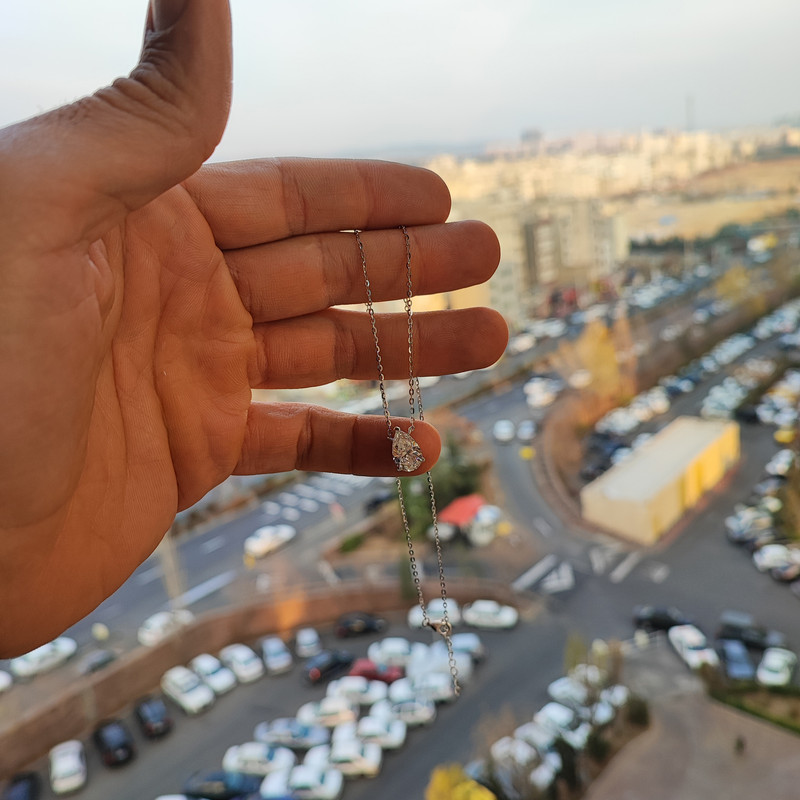 گردنبند نقره زنانه مدل آیس کات اشکی گردنبند نقره زنانه مدل آیس کات اشکی