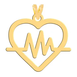 آویز گردنبند طلا 18 عیار زنانه فرشته مدل ضربان قلب WNL-000370