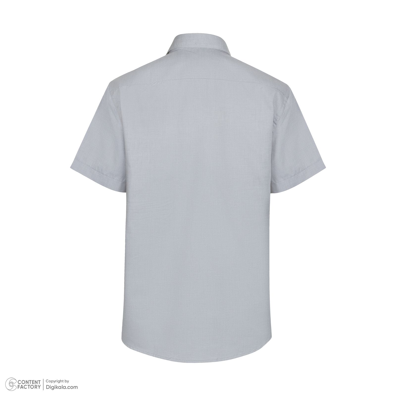 پیراهن آستین کوتاه مردانه پاتن جامه مدل آکسفورد 121821020313442 رنگ طوسی روشن -  - 4